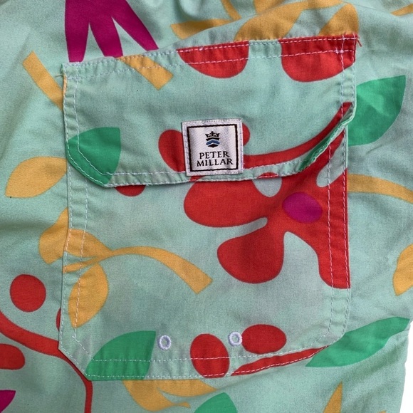 Peter Millar Swim Trunks 33 Colorful Flowers Botanical Resort Cruise Beach - Picture 4 of 8